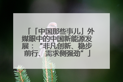 「中国那些事儿」外媒眼中的中国新能源发展：“非凡创新、稳步前行、需求侧强劲”
