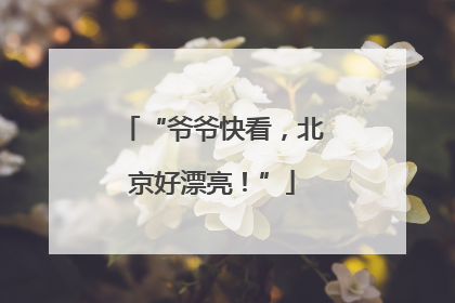 “爷爷快看，北京好漂亮！”