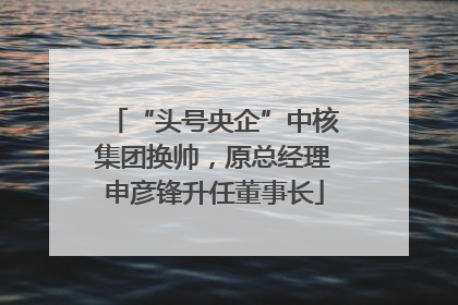 “头号央企”中核集团换帅，原总经理申彦锋升任董事长