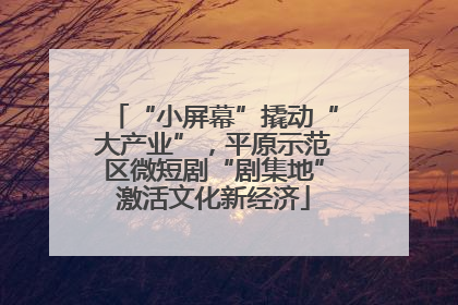 “小屏幕”撬动“大产业”，平原示范区微短剧“剧集地”激活文化新经济