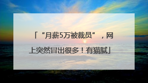 “月薪5万被裁员”，网上突然冒出很多！有猫腻