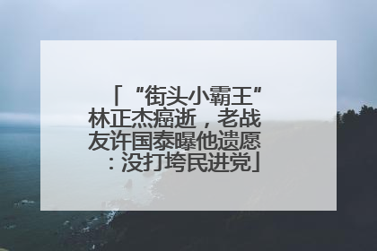 “街头小霸王”林正杰癌逝，老战友许国泰曝他遗愿：没打垮民进党