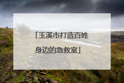 玉溪市打造百姓身边的急救室