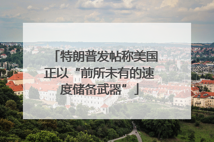 特朗普发帖称美国正以“前所未有的速度储备武器”