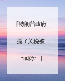 特朗普政府一揽子关税被“叫停”