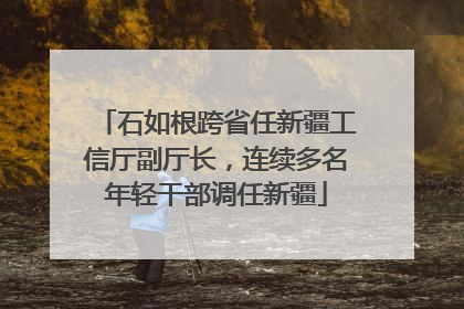 石如根跨省任新疆工信厅副厅长，连续多名年轻干部调任新疆