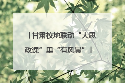 甘肃校地联动“大思政课”里“有风景”