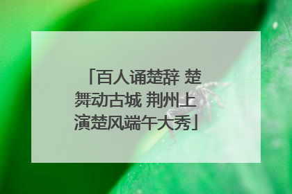 百人诵楚辞 楚舞动古城 荆州上演楚风端午大秀
