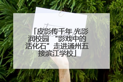 皮影传千年 光影润校园 “影戏中的活化石”走进通州五接滨江学校