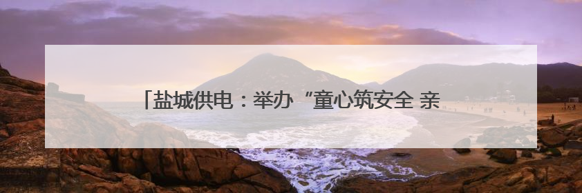 盐城供电：举办“童心筑安全 亲情伴成长”六一儿童节亲子活动