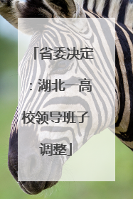 省委决定：湖北一高校领导班子调整