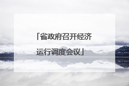 省政府召开经济运行调度会议