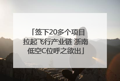 签下20多个项目 拉起飞行产业链 浙南低空C位呼之欲出