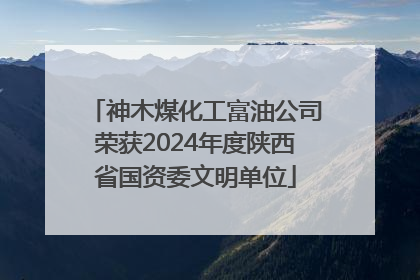 神木煤化工富油公司荣获2024年度陕西省国资委文明单位