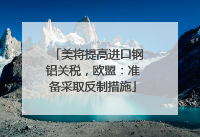 美将提高进口钢铝关税，欧盟：准备采取反制措施