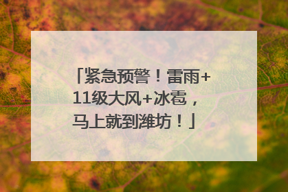 紧急预警！雷雨+11级大风+冰雹，马上就到潍坊！