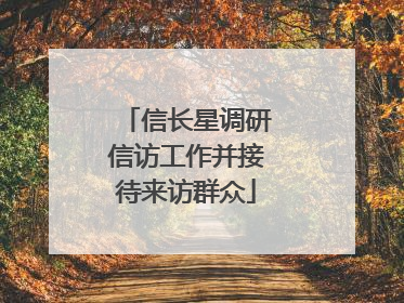 信长星调研信访工作并接待来访群众