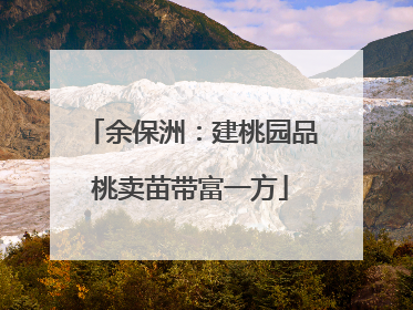余保洲：建桃园品桃卖苗带富一方