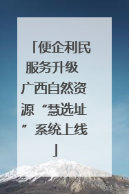 便企利民服务升级 广西自然资源“慧选址”系统上线