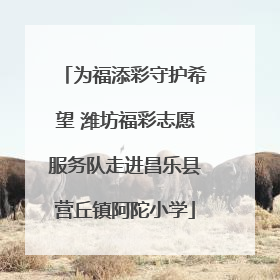 为福添彩守护希望 潍坊福彩志愿服务队走进昌乐县营丘镇阿陀小学