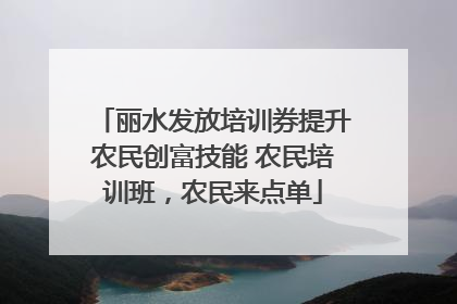丽水发放培训券提升农民创富技能 农民培训班，农民来点单