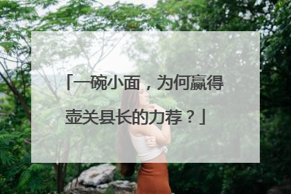 一碗小面，为何赢得壶关县长的力荐？