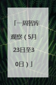 一周智库观察（5月23日至30日）