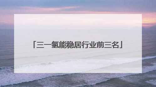 三一氢能稳居行业前三名