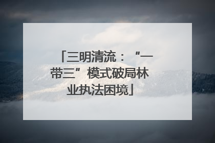 三明清流：“一带三”模式破局林业执法困境