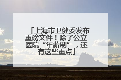 上海市卫健委发布重磅文件！除了公立医院“年薪制”，还有这些重点