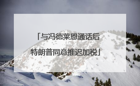 与冯德莱恩通话后 特朗普同意推迟加税