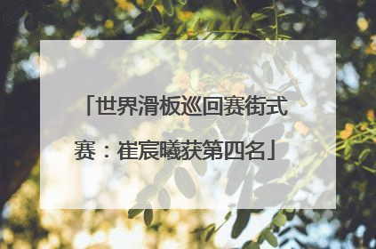 世界滑板巡回赛街式赛：崔宸曦获第四名