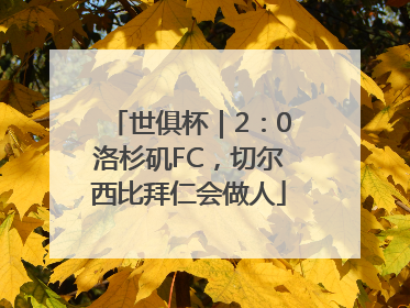 世俱杯｜2：0洛杉矶FC，切尔西比拜仁会做人