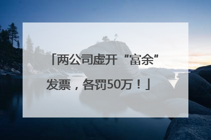 两公司虚开“富余”发票，各罚50万！
