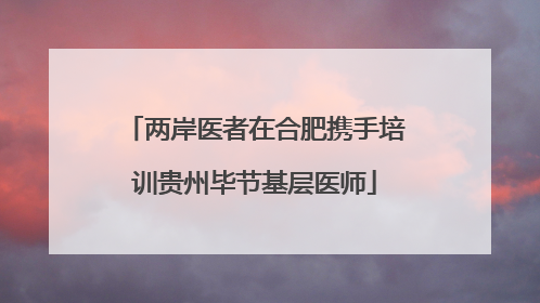 两岸医者在合肥携手培训贵州毕节基层医师