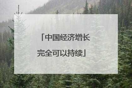 中国经济增长完全可以持续