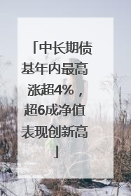 中长期债基年内最高涨超4%，超6成净值表现创新高