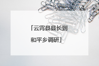 云霄县县长到和平乡调研