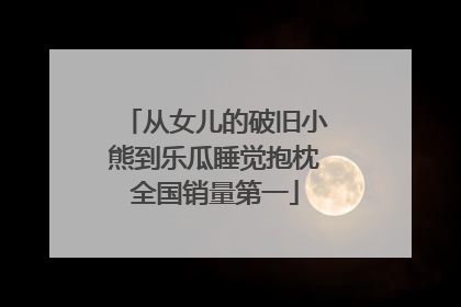 从女儿的破旧小熊到乐瓜睡觉抱枕全国销量第一