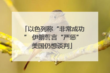 以色列称“非常成功” 伊朗誓言“严惩” 美国仍想谈判