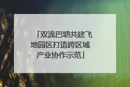 双流巴塘共建飞地园区打造跨区域产业协作示范