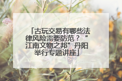 古玩交易有哪些法律风险需要防范？“江南文物之邦”丹阳举行专题讲座