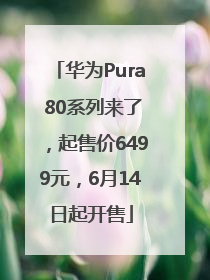 华为Pura 80系列来了，起售价6499元，6月14日起开售