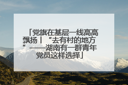 党旗在基层一线高高飘扬丨“去有村的地方”——湖南有一群青年党员这样选择
