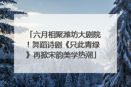 六月相聚潍坊大剧院！舞蹈诗剧《只此青绿》再掀宋韵美学热潮