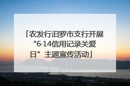 农发行汨罗市支行开展“6·14信用记录关爱日”主题宣传活动