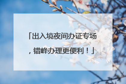 出入境夜间办证专场，错峰办理更便利！