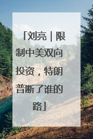 刘亮｜限制中美双向投资，特朗普断了谁的路