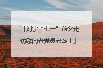 刘宁“七一”前夕走访慰问老党员老战士