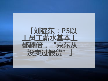 刘强东：P5以上员工薪水基本上都翻倍，“京东从没卖过假货”